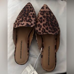 Leopard Mules- Size 7. Amazon Essentials